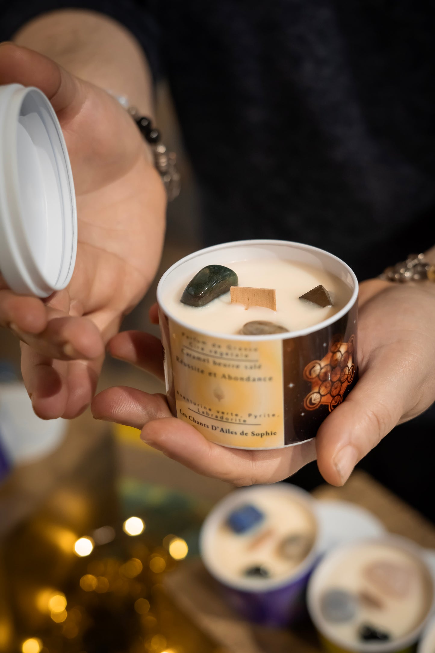 Coffret Rituel Réussite et Abondance – Bougie parfumée & huître perlée 💫